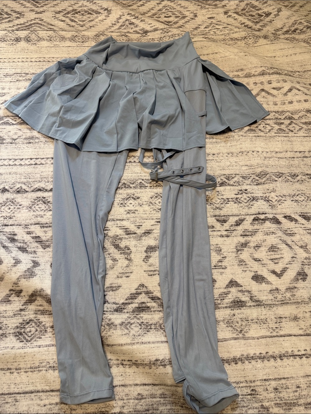 HALARA Blue Breezeful Pleated Skirted Leggings with stirrups
